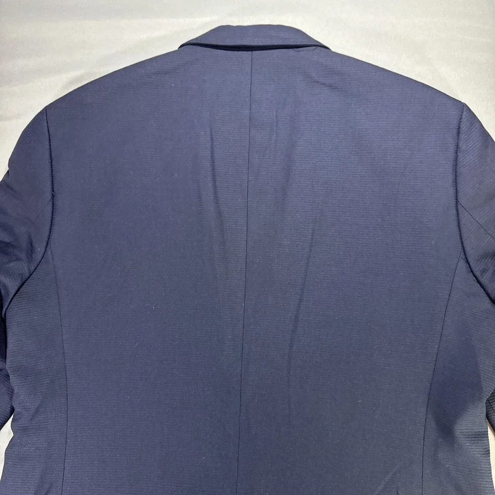 Zara Man Blazer Mens 46R Navy Two Button Slim Sport Coat Modern Minimal Formal